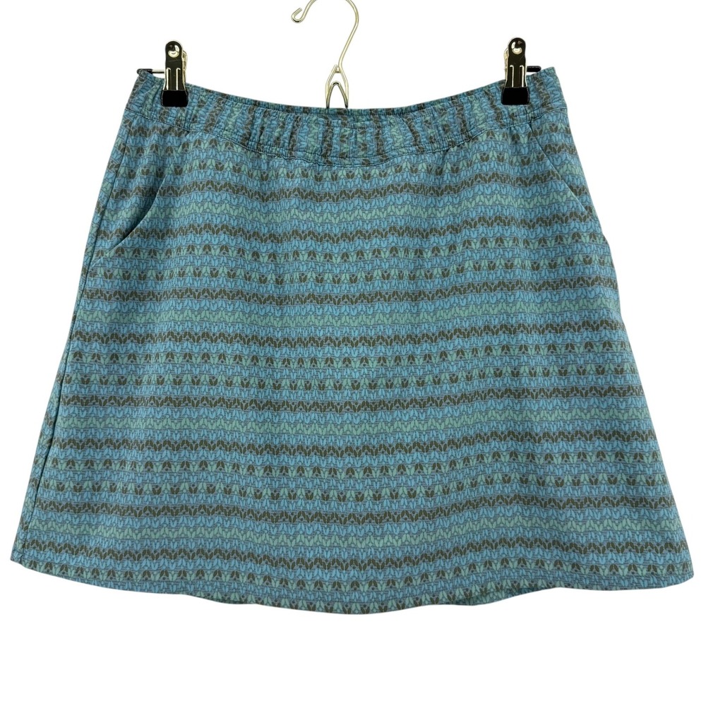 Toad‎ & Co Athletic Skort Womens Small Teal Gray Geometric Print Active Skirt